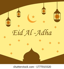 Brown and beige Eid greeting cards for templates. happy eid al adha greeting.