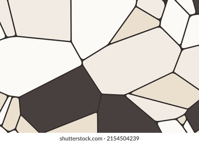 Brown and beige geometric shape vector illustration. Voronoi diagram pattern blocks abstract background design