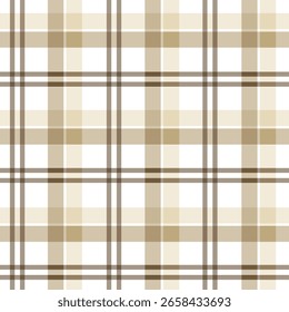 Marrón, beige, medio blanco a cuadros, tartán sin patrón adecuado para textiles de moda y gráficos