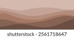  in brown, beige, mocha color of the year 2025. Minimalistic style vector illustration of desert, dune for poster, banner, textile, wall art, interior decor.