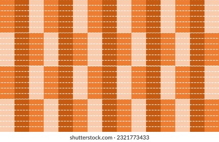 textura de tela de tejido de color marrón y beige, bloqueo y curva de color beige anaranjado continúan como rayas con un patrón de repetición sin soldadura triangular, diseño de imagen repleto para impresión de tela, tablero de ajedrez, tablero de ajedrez

