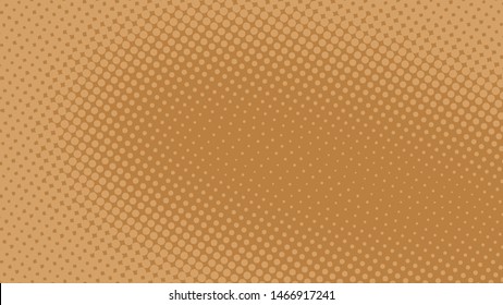 Brown beige retro pop art background with halftone dots design