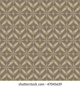 Brown and beige seamless flowers pattern