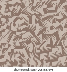 Brown Beige Urban Camouflage Seamless Pattern. Modern Military Two Color Camo Texture. Desert Masking Color. Stock Vector Illustration.