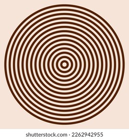 Brown and beige vector graphic of equi spaced concentric circles