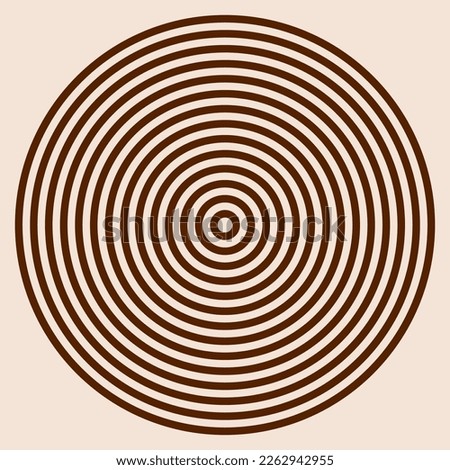 Brown and beige vector graphic of equi spaced concentric circles