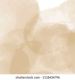 brown beige watercolor cloudscape pattern with blurred transparent oval elements, vector illustration