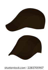 Gorra de boina marrón. ilustración vectorial