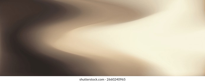 Brown bg gradation background with warm neutral gradient and cream pastel texture. Abstract luxury design in soft beige waves and silk champagne accents. Minimalist 3D liquid effect or elegant grunge.