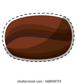 Brown big grain coffee icon design, vector illustration image