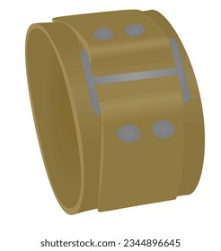 Brown  biker wristband. vector illustration