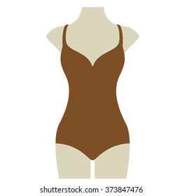 Brown Bikini Summer Vector Icon Button