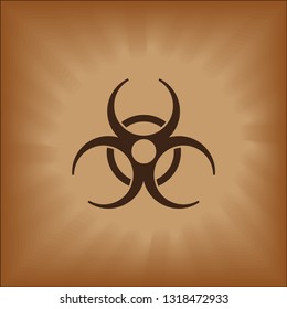 brown bio hazard sign - vector illustration.