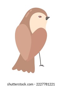 brown bird cartoon icon isolated