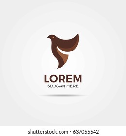 brown bird logo vector illustration