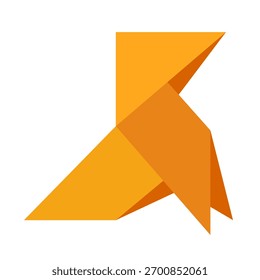 Brown  Bird of polygons on white background