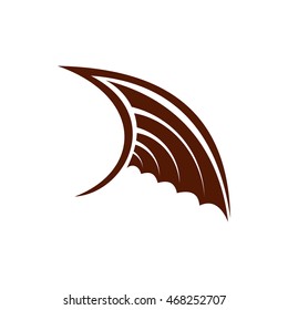 Brown birds wing icon in flat style isolated on white background. Flying symbol