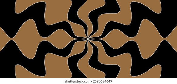 Brown and black abstract background art rays from waves	