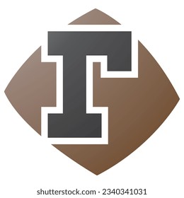 Brown and Black Bulged Square Shaped Letter R Icon on a White Background