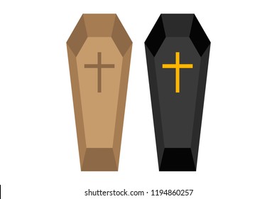 Brown and black casket.