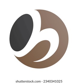 Letra marrón y negra en forma de círculo Icono H sobre fondo blanco