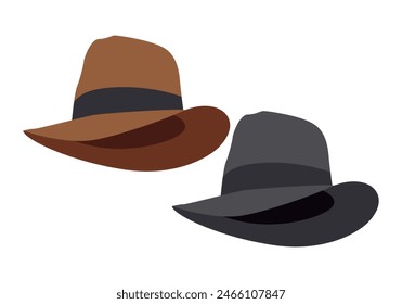 Brown and black cord hats.