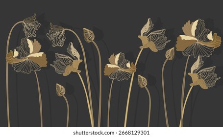 brauner und schwarzer floraler Hintergrund	
