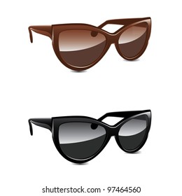 Brown and black glasses - vector illustration on white background