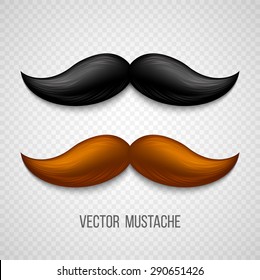 Brown, black  isolated mustaches set. Vector illustration EPS 10