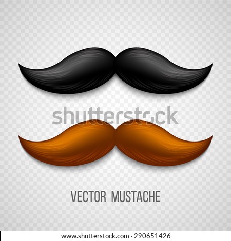 Brown, black  isolated mustaches set. Vector illustration EPS 10