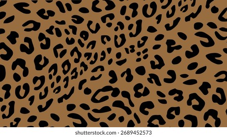 Brown and black leopard skin texture. Animal print background. Luxury wallpaper.