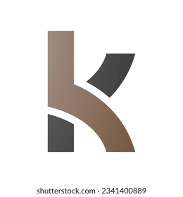 Brown and Black Lowercase Letter K Icon with Overlapping Paths on a White Background