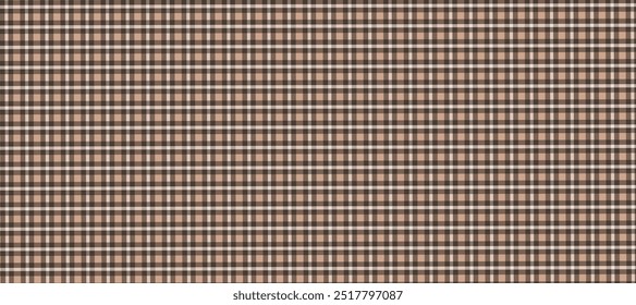 Brown and black plaid fabric texture background