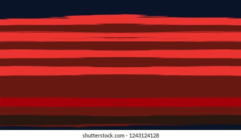 Brown, Black, Red Sailor Stripes Painted Vector Seamless Summer Pattern. Trendy Textured Horizontal Hipster Lines, Paintbrush Male Fabric Design. Vector Watercolor Seamless Stripes Track Background