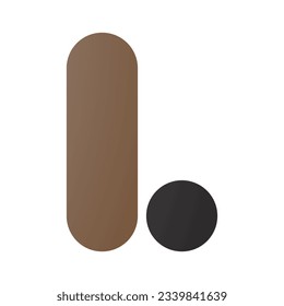 Brown and Black Rounded Letter L Icon on a White Background