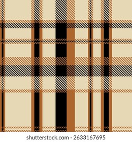 Brown and Black seamless plaid pattern background for textile design .Perfect for textile or print design. vector illustration.
