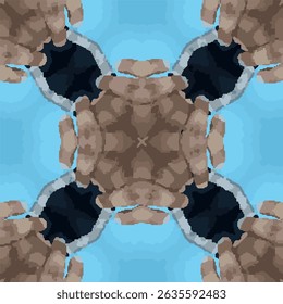 Brown Black Shape Blue Vector Pattern