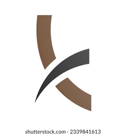 Brown and Black Spiky Lowercase Letter K Icon on a White Background