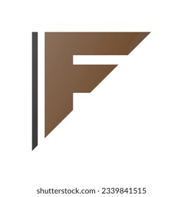 brauner und schwarzer dreieckiger Buchstabe F Symbol auf weißem Hintergrund
