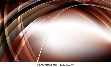 Brown Black and White Waves Curved Lines Background