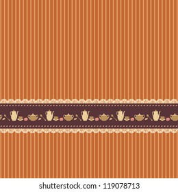 Brown blank background with tea time ribbon