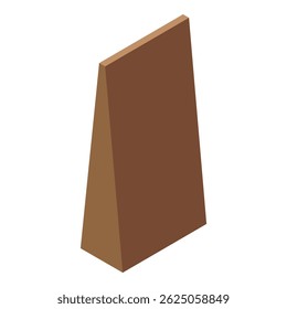 Saco de papel em branco marrom embalagem 3d isométrica isolada ilustração vetorial para loja de alimentos ícone de varejo