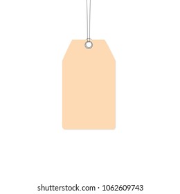 Brown blank tag isolated on a white background