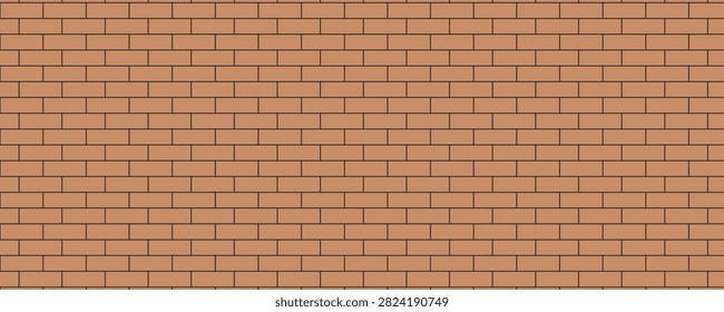 Brown block brick wall seamless texture background – unpainted brickwork pattern.