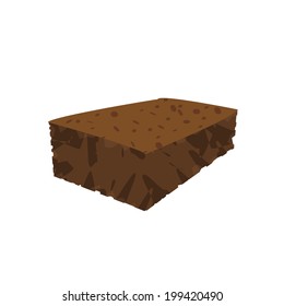 brown block brownie simple vector perspective illustration  