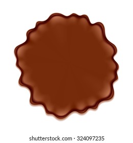 Brown blotch isolated on white background. Paint or chocolate spot.