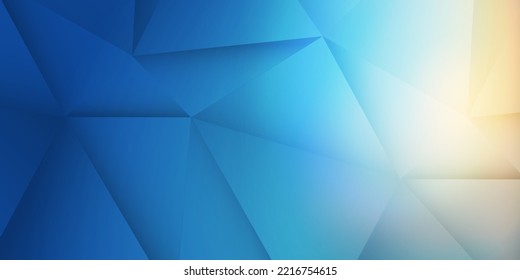 Brown and Blue 3D Glowing Triangles, Modern Style Lit Geometric Shapes Pattern, Abstract Futuristic Vector Background, Texture Design, Vector Template