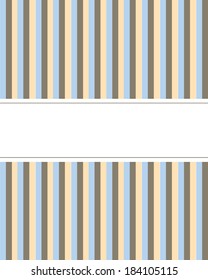 Brown Blue and Beige Vector Stripped Frame and Invitation Template
