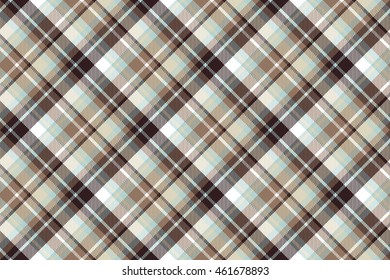 Brown blue diagonal fabric seamless pattern. Vector illustration