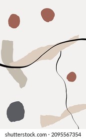 Brown and Blue Drawing Set Vector Memphis Background. Female Sketch Templates. Shapes Art Template. Pastel Elements Linear Card.